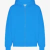 Bio-Kapuzenpullover mit Reißverschluss, Oversize – Pazifikblau