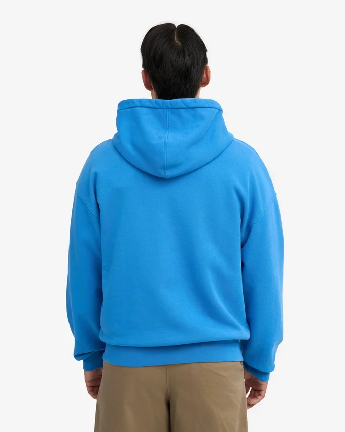 Bio-Kapuzenpullover mit Reißverschluss, Oversize – Pazifikblau