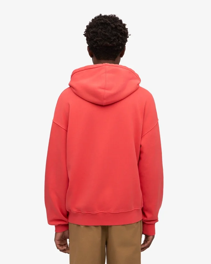 Bio-Kapuzenpullover mit Reißverschluss, Oversize – Red Tangerine