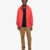 Bio-Kapuzenpullover mit Reißverschluss, Oversize – Red Tangerine