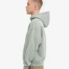 Bio-Kapuzenpullover mit Reißverschluss, Oversize – Stahlblau