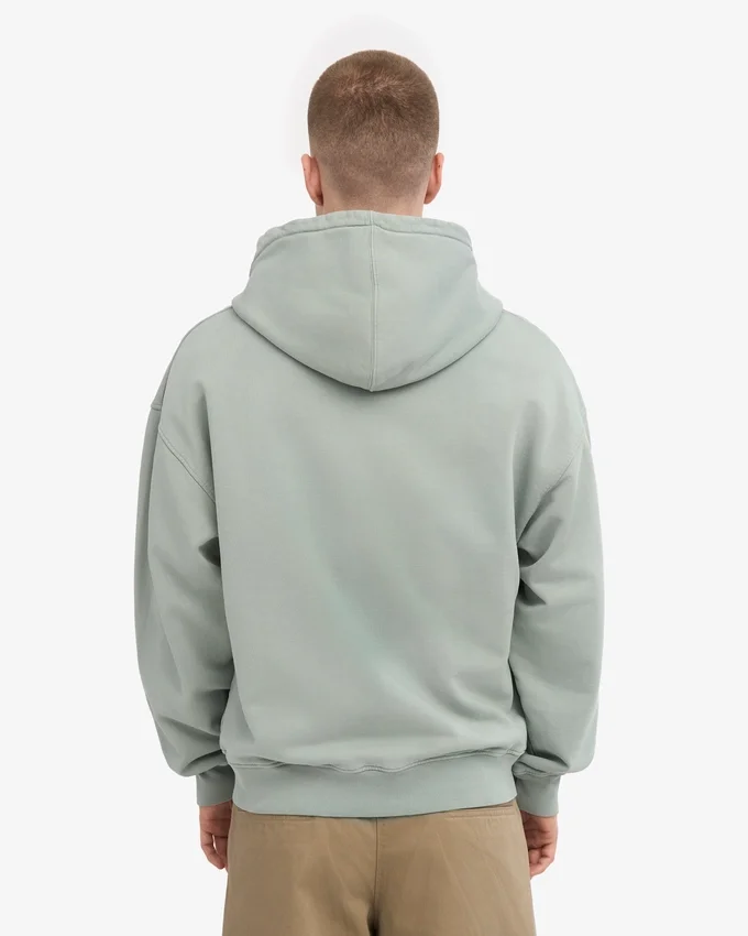 Bio-Kapuzenpullover mit Reißverschluss, Oversize – Stahlblau