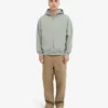 Bio-Kapuzenpullover mit Reißverschluss, Oversize – Stahlblau