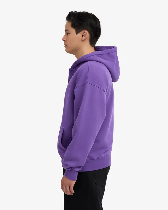 Bio-Kapuzenpullover mit Reißverschluss, Oversize – Ultraviolett