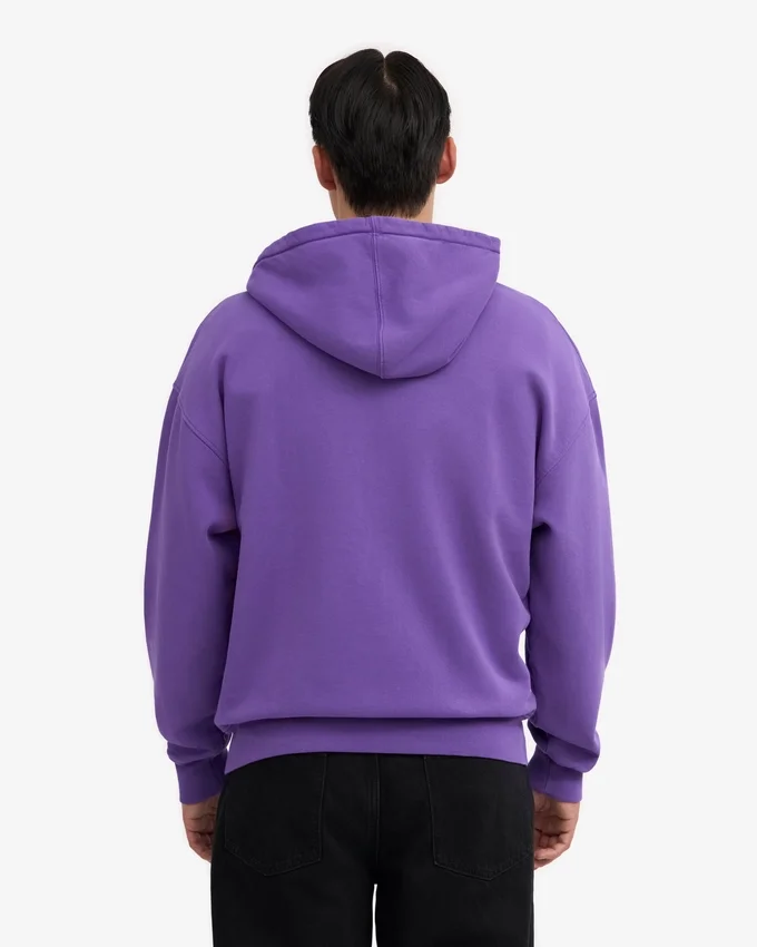 Bio-Kapuzenpullover mit Reißverschluss, Oversize – Ultraviolett
