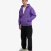 Bio-Kapuzenpullover mit Reißverschluss, Oversize – Ultraviolett