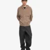 Bio-Kapuzenpullover mit Reißverschluss, Oversize – verblasstes Khaki