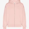 Bio-Kapuzenpullover mit Reißverschluss, Oversize – verblasstes Rosa