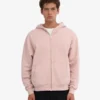 Bio-Kapuzenpullover mit Reißverschluss, Oversize – verblasstes Rosa