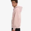 Bio-Kapuzenpullover mit Reißverschluss, Oversize – verblasstes Rosa