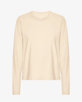 Bio-Langarm-T-Shirt für Damen – Elfenbeinweiß