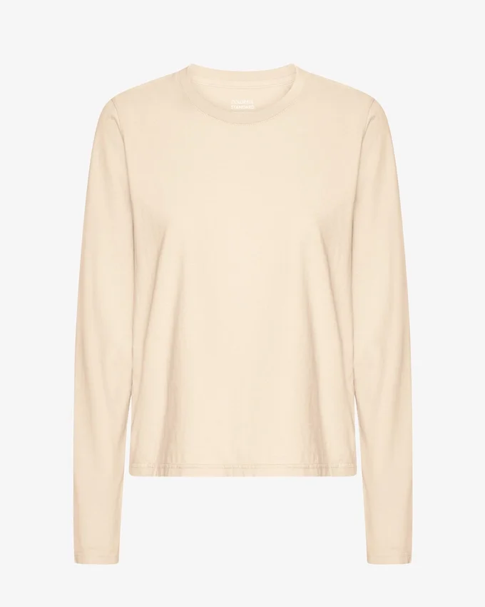 Bio-Langarm-T-Shirt für Damen – Elfenbeinweiß