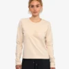 Bio-Langarm-T-Shirt für Damen – Elfenbeinweiß