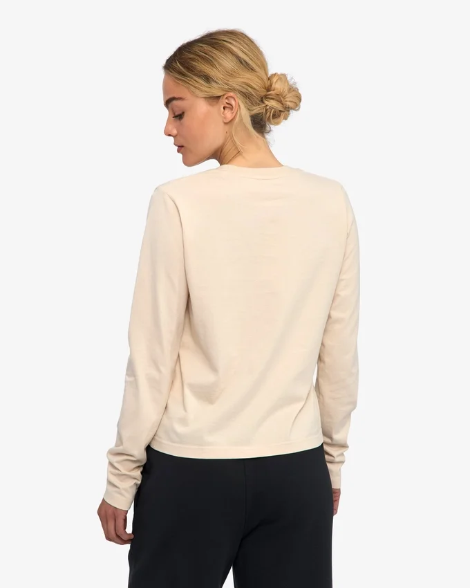 Bio-Langarm-T-Shirt für Damen – Elfenbeinweiß