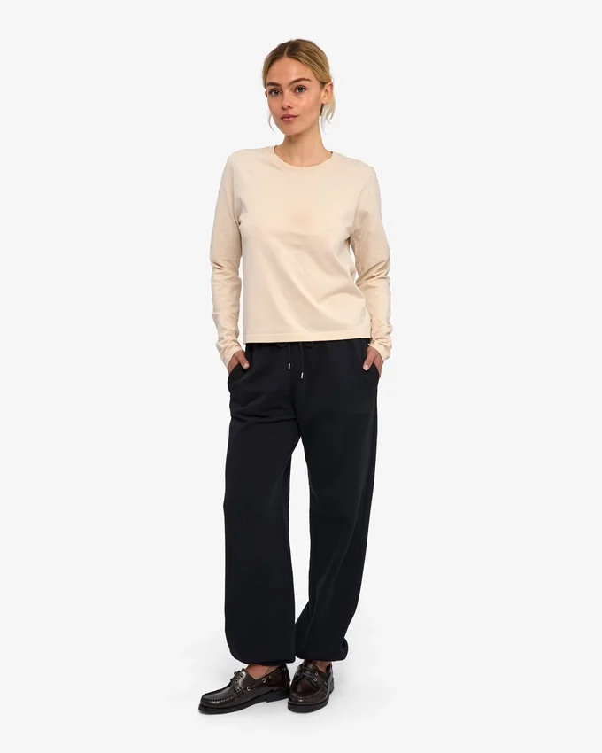 Bio-Langarm-T-Shirt für Damen – Elfenbeinweiß
