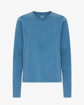 Bio-Langarm-T-Shirt für Damen – Faded Indigo