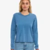 Bio-Langarm-T-Shirt für Damen – Faded Indigo