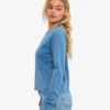 Bio-Langarm-T-Shirt für Damen – Faded Indigo