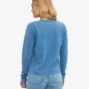 Bio-Langarm-T-Shirt für Damen – Faded Indigo