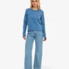 Bio-Langarm-T-Shirt für Damen – Faded Indigo