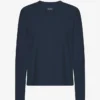 Bio-Langarm-T-Shirt für Damen – Marineblau