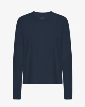 Bio-Langarm-T-Shirt für Damen – Marineblau