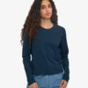 Bio-Langarm-T-Shirt für Damen – Marineblau