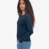 Bio-Langarm-T-Shirt für Damen – Marineblau