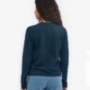 Bio-Langarm-T-Shirt für Damen – Marineblau