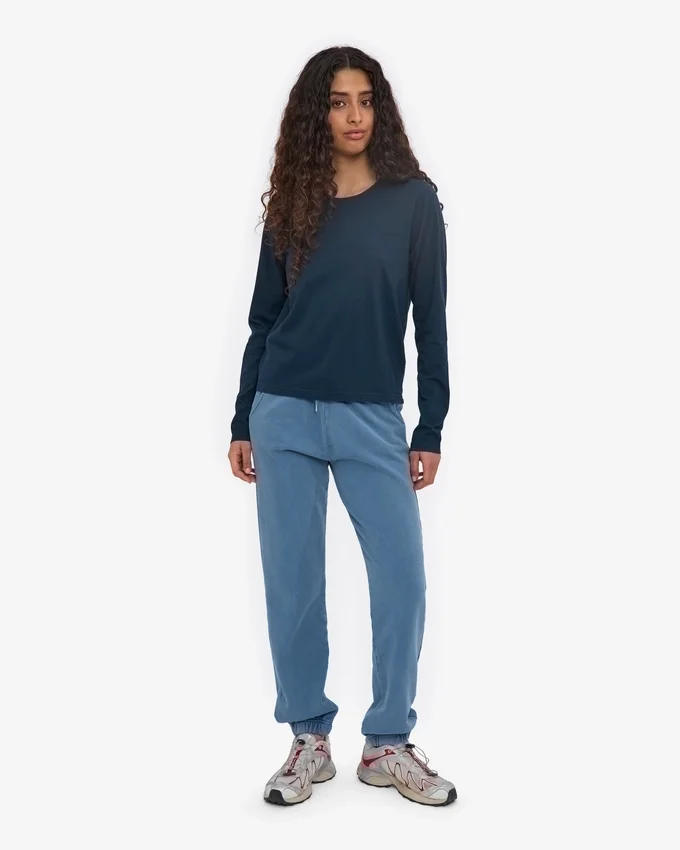 Bio-Langarm-T-Shirt für Damen – Marineblau