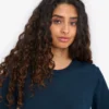 Bio-Langarm-T-Shirt für Damen – Marineblau