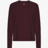 Bio-Langarm-T-Shirt für Damen – Oxblood-Rot