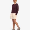 Bio-Langarm-T-Shirt für Damen – Oxblood-Rot