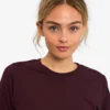 Bio-Langarm-T-Shirt für Damen – Oxblood-Rot