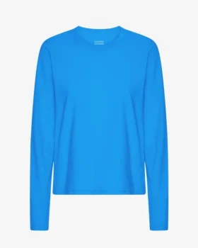 Bio-Langarm-T-Shirt für Damen – Pazifikblau