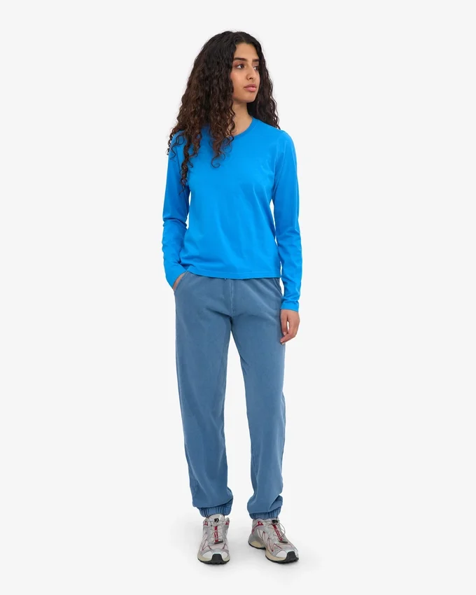 Bio-Langarm-T-Shirt für Damen – Pazifikblau