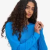 Bio-Langarm-T-Shirt für Damen – Pazifikblau