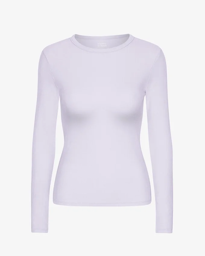 Bio-Langarm-T-Shirt für Damen – Soft Lavender