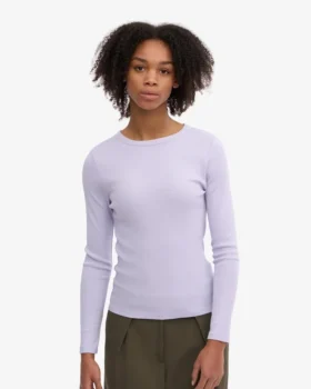 Bio-Langarm-T-Shirt für Damen – Soft Lavender