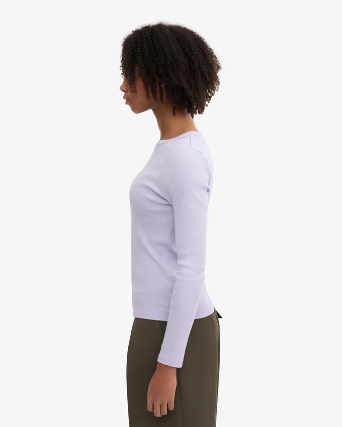 Bio-Langarm-T-Shirt für Damen – Soft Lavender