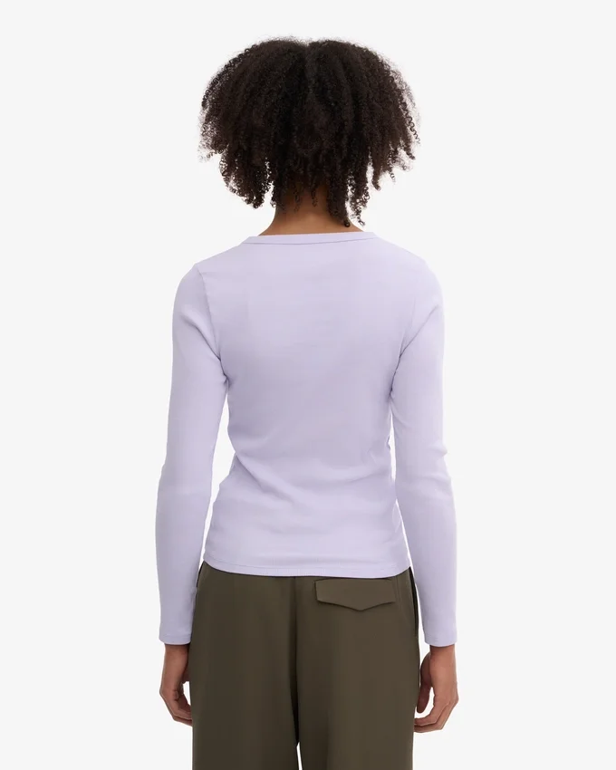 Bio-Langarm-T-Shirt für Damen – Soft Lavender