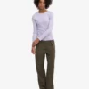 Bio-Langarm-T-Shirt für Damen – Soft Lavender
