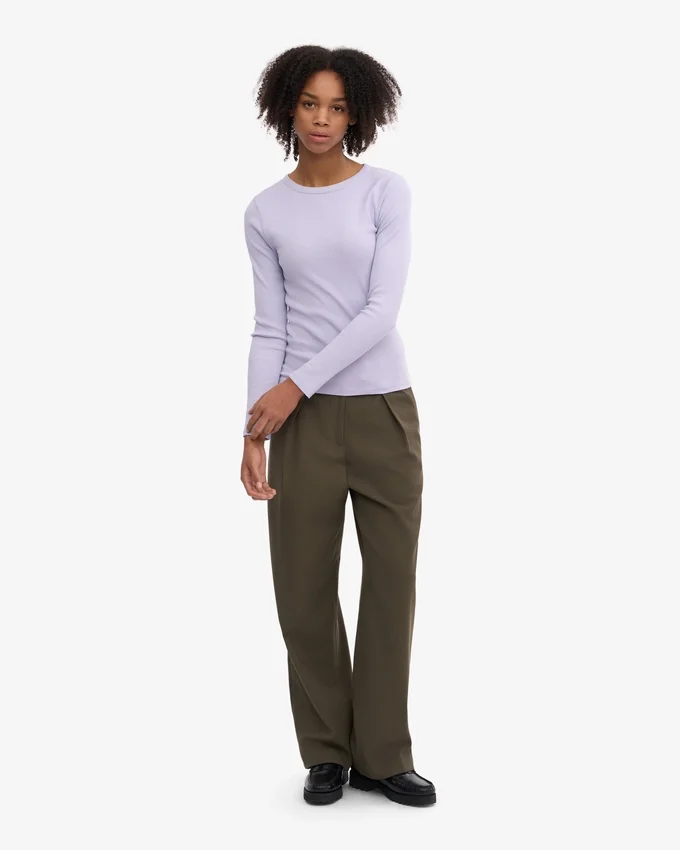 Bio-Langarm-T-Shirt für Damen – Soft Lavender