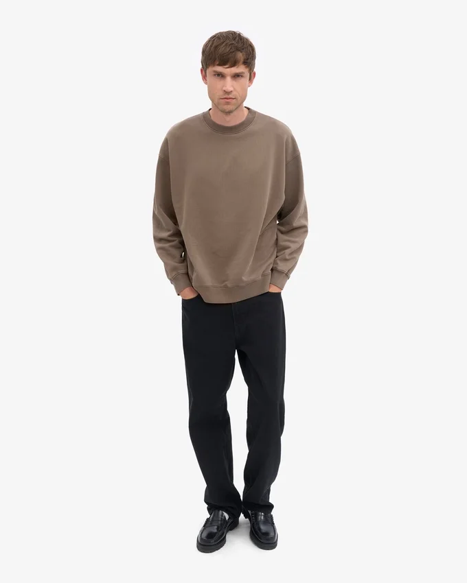Bio-Oversize-Crew – Zedernbraun