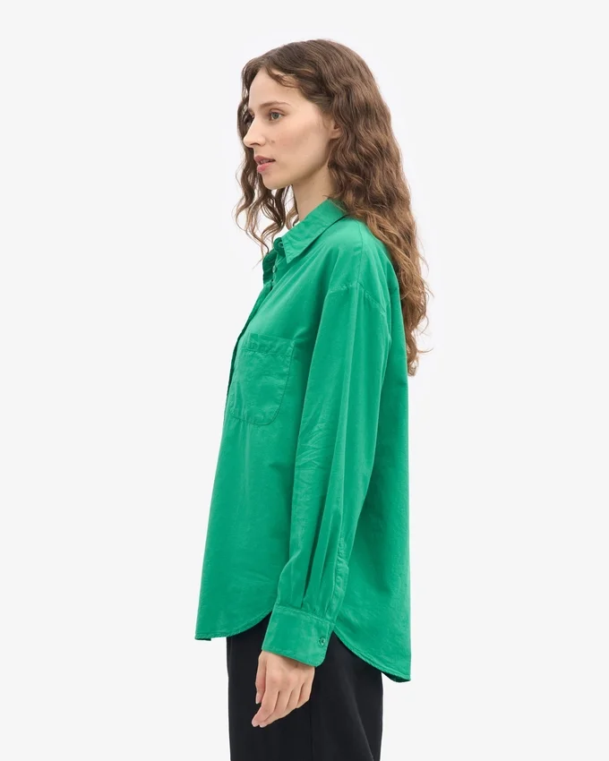 Bio-Oversize-Hemd – Kellygrün