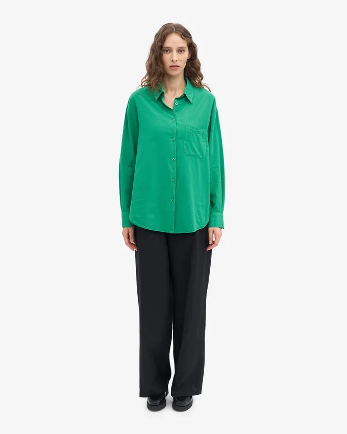 Bio-Oversize-Hemd – Kellygrün