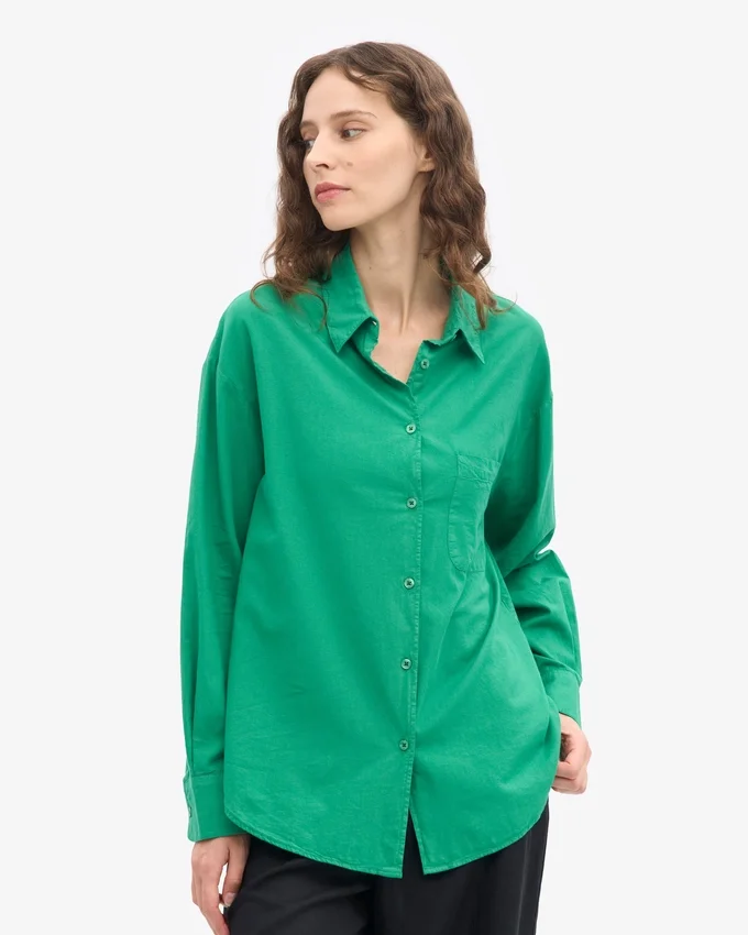 Bio-Oversize-Hemd – Kellygrün