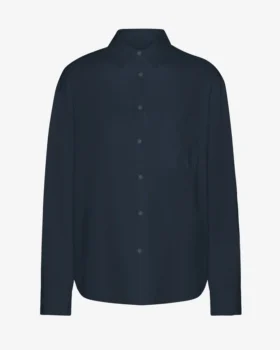 Bio-Oversize-Hemd – Marineblau