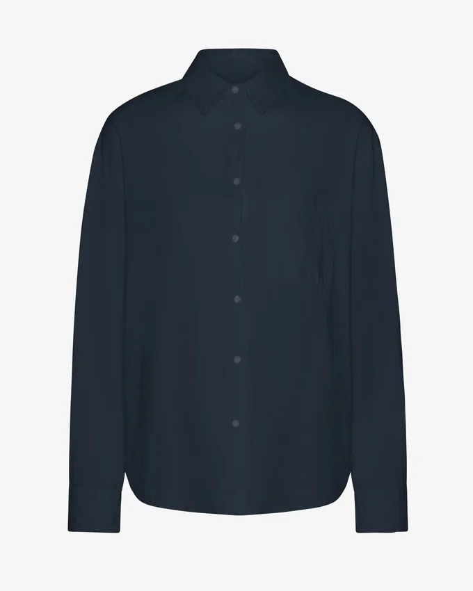 Bio-Oversize-Hemd – Marineblau