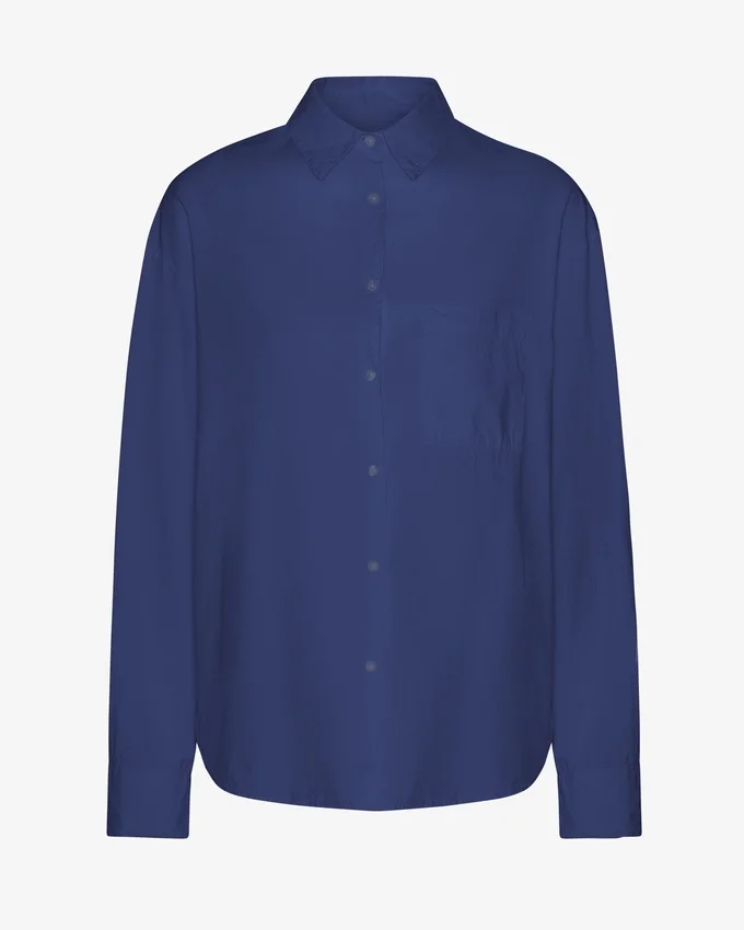 Bio-Oversize-Hemd – Marineblau